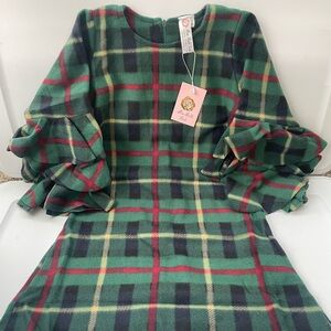 Plaid Ruffle Sleeve Kids Dressby Mia Bella